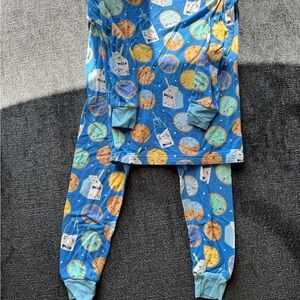 Little Sleepies Blue Milk and Cookies Pajama Set